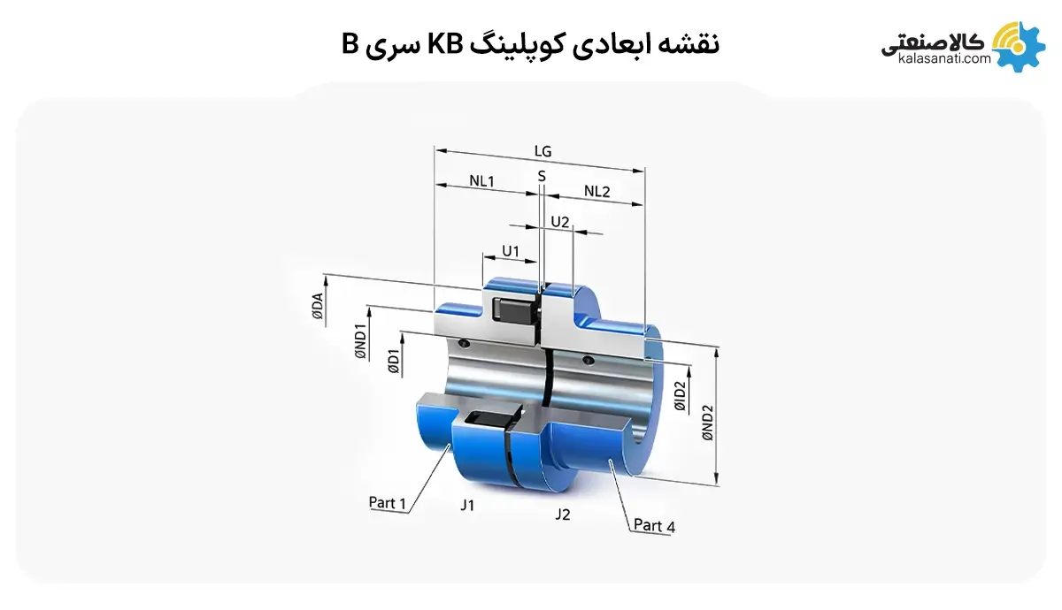 نقشه ابعادی  کوپلینگ KB تایپ B