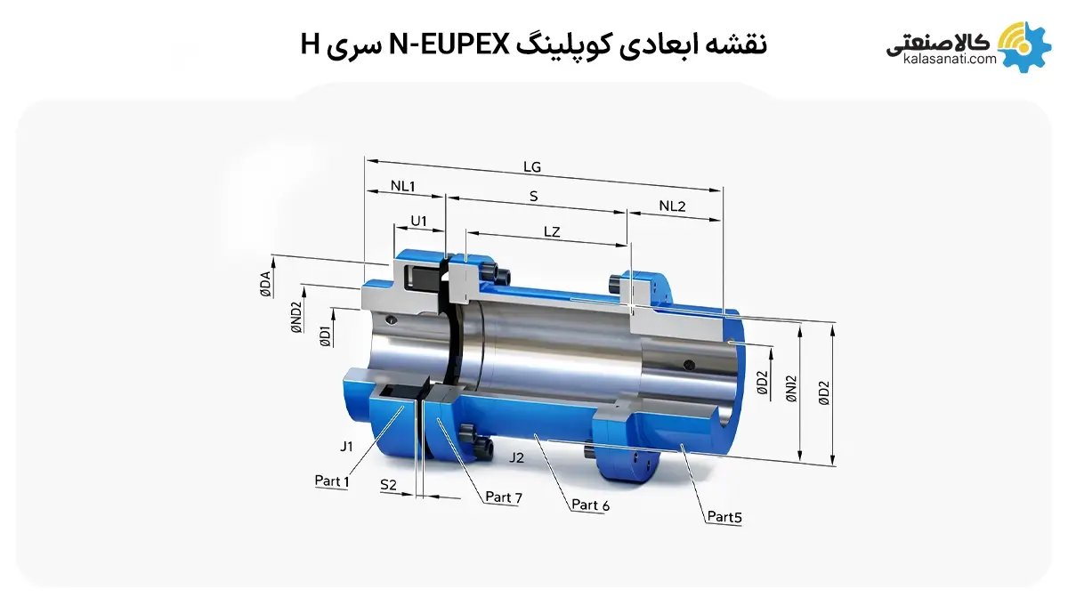 نقشه ابعادی کوپلینگ N-EUPEX تایپ H