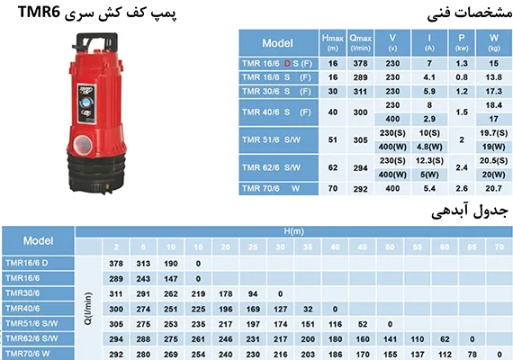 پمپ کفکش تی ام آر 6