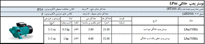 بوستر پمپ لئو lpm