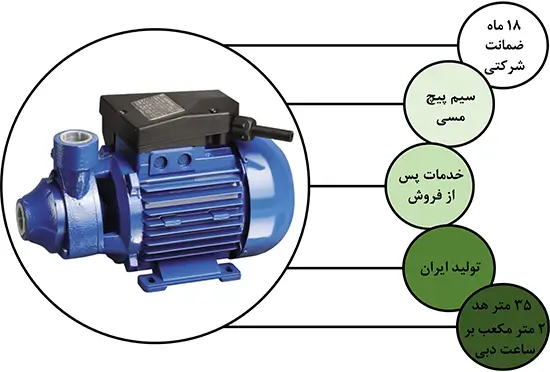 پمپ آب نیم اسب محیطی الکتروژن