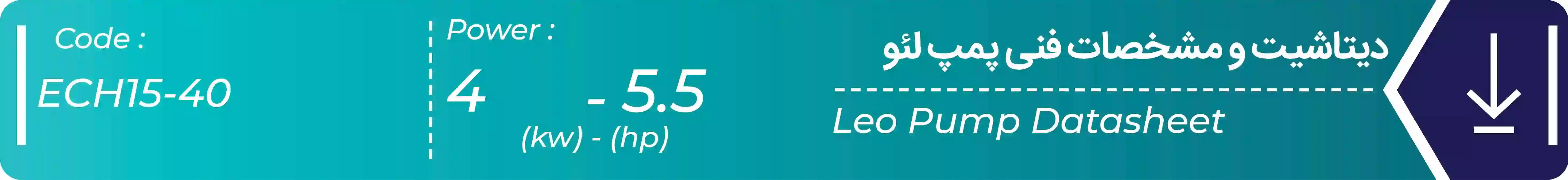 دیتاشیت پمپ افقی طبقاتی استیل ECH15-40 لئو 