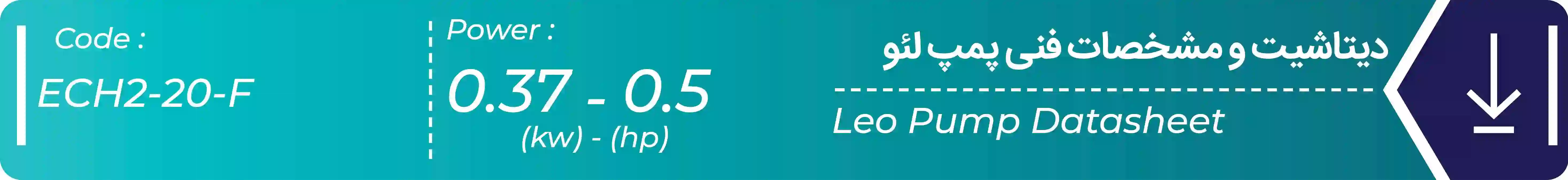 دیتاشیت پمپ افقی طبقاتی استیل ECH2-20-F لئو 