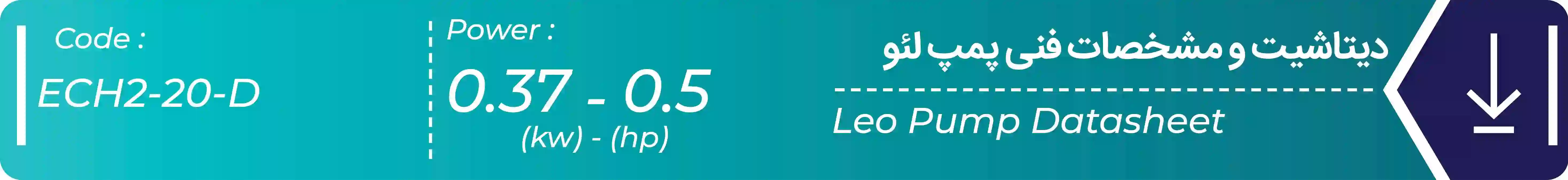 دیتاشیت پمپ افقی طبقاتی استیل ECH2-20-D لئو 