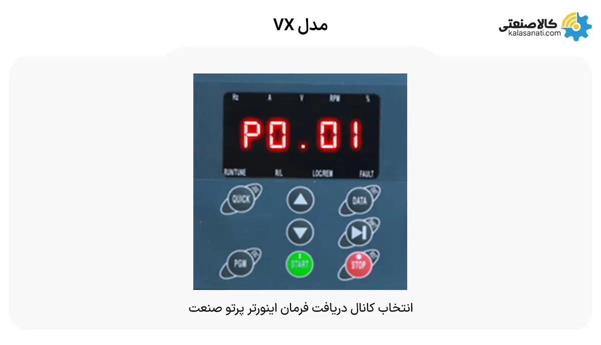انتخاب کانال دریافت فرمان اینورتر پرتو صنعت