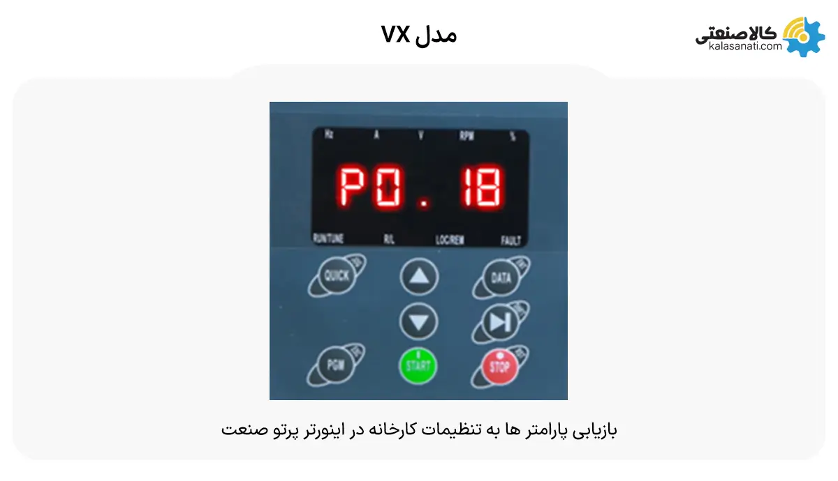 بازیابی پارامتر ها به تنطیمات کارخانه در اینورتر پرتو صنعت