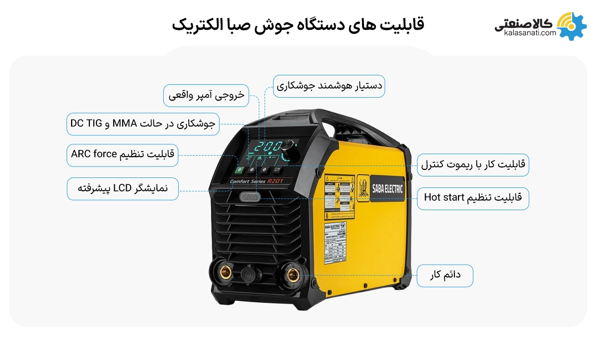 قابلیت های دستگاه جوش صبا الکتریک