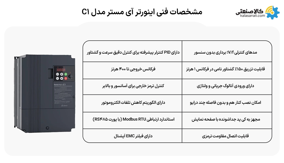 مشخصات فنی اینورتر آی مستر مدل c1