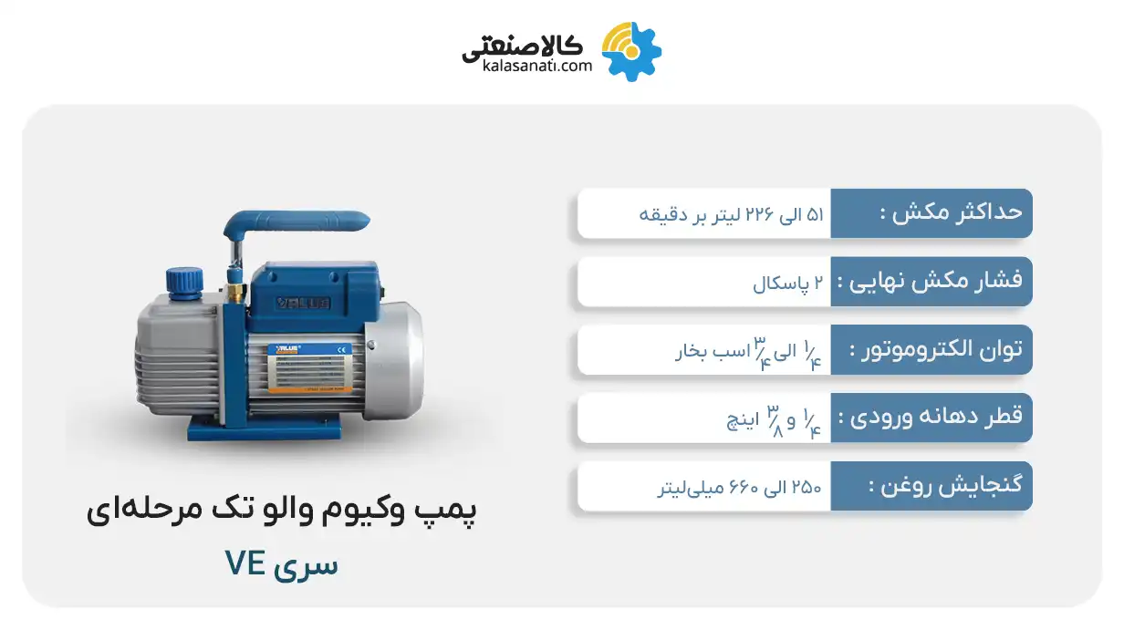 پمپ وکیوم والو تک مرحله ای