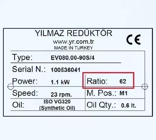 نسبت تبدیل گیربکس حلزونی