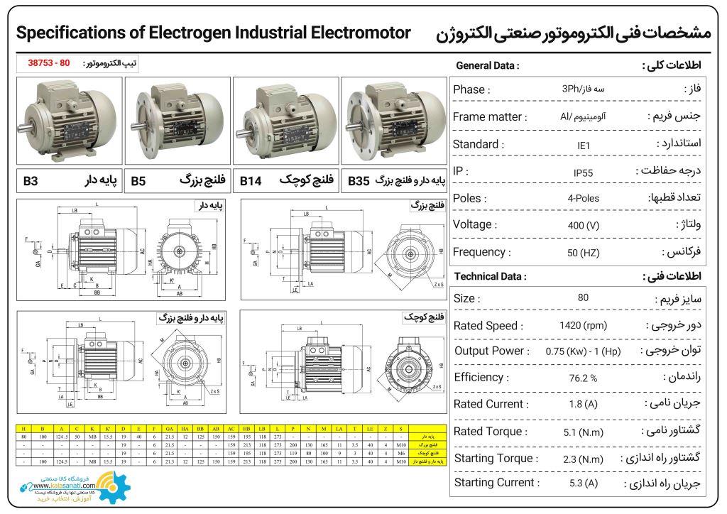 دیتا شیت الکتروژن