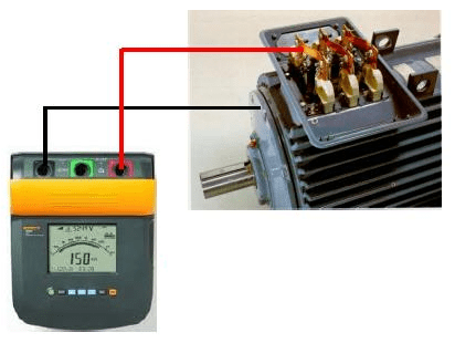 تست سیم پیچ الکتروموتور سه فاز.