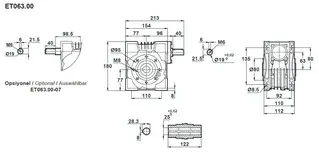گیربکس حلزونی ایلماز کتابی سایز 63 سری ET