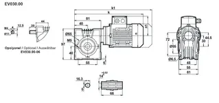 الکتروگیربکس حلزونی ایلماز کتابی سایز 30 سری EV