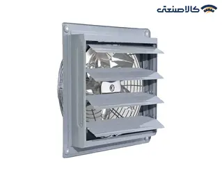 هواکش صنعتی آکسیال تکفاز 30 سانت پروانه استیل دمپردار خزرفن ECI-SP-300-4S