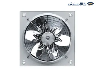 هواکش صنعتی آکسیال تکفاز 30 سانت پروانه استیل دمپردار خزرفن ECI-SP-300-4S