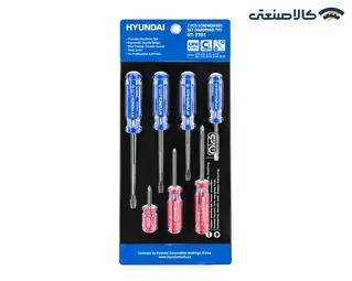 ست پیچ گوشتی دسته کریستالی 7 عددی هیوندای مدل HT-7701