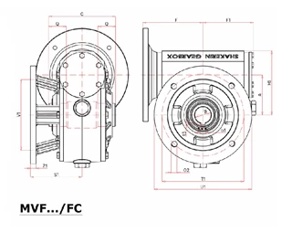 گیربکس حلزونی شاکرین MVF.FC سایز 110 فلنج دار