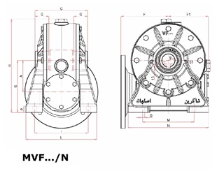 گیربکس حلزونی شاکرین MVF نرمال سایز 86 فلنج دار