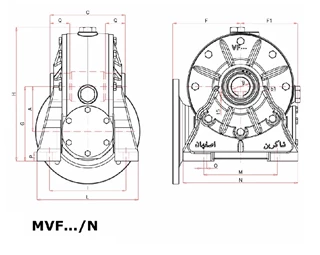 گیربکس شاکرین صنعت سپاهان حلزونی MVF نرمال سایز 250