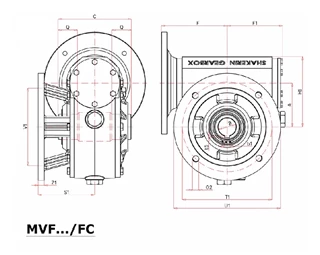 گیربکس حلزونی شاکرین MVF.FC سایز 86 فلنج دار