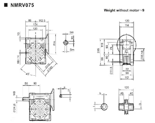 گیربکس کتابی چینی NMRV سایز 75