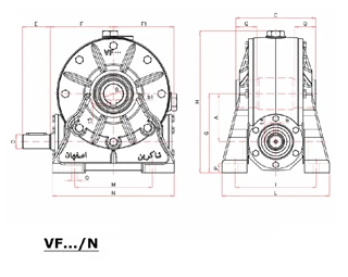 گیربکس حلزونی شاکرین  VF نرمال سایز 110 پایه دار 
