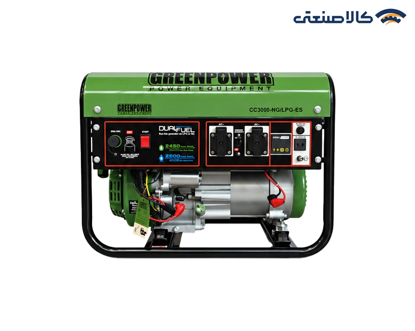 موتور برق گازسوز استارتی تک فاز 2.5 کیلووات گرین پاور CC3000-NG/LPG-ES
