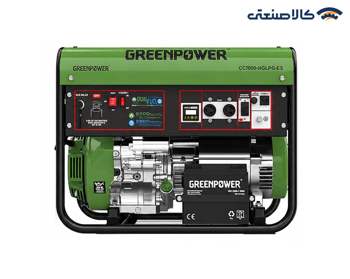 موتور برق گازسوز استارتی تک فاز 5.5 کیلووات گرین پاور CC7000-NG/LPG-ES
