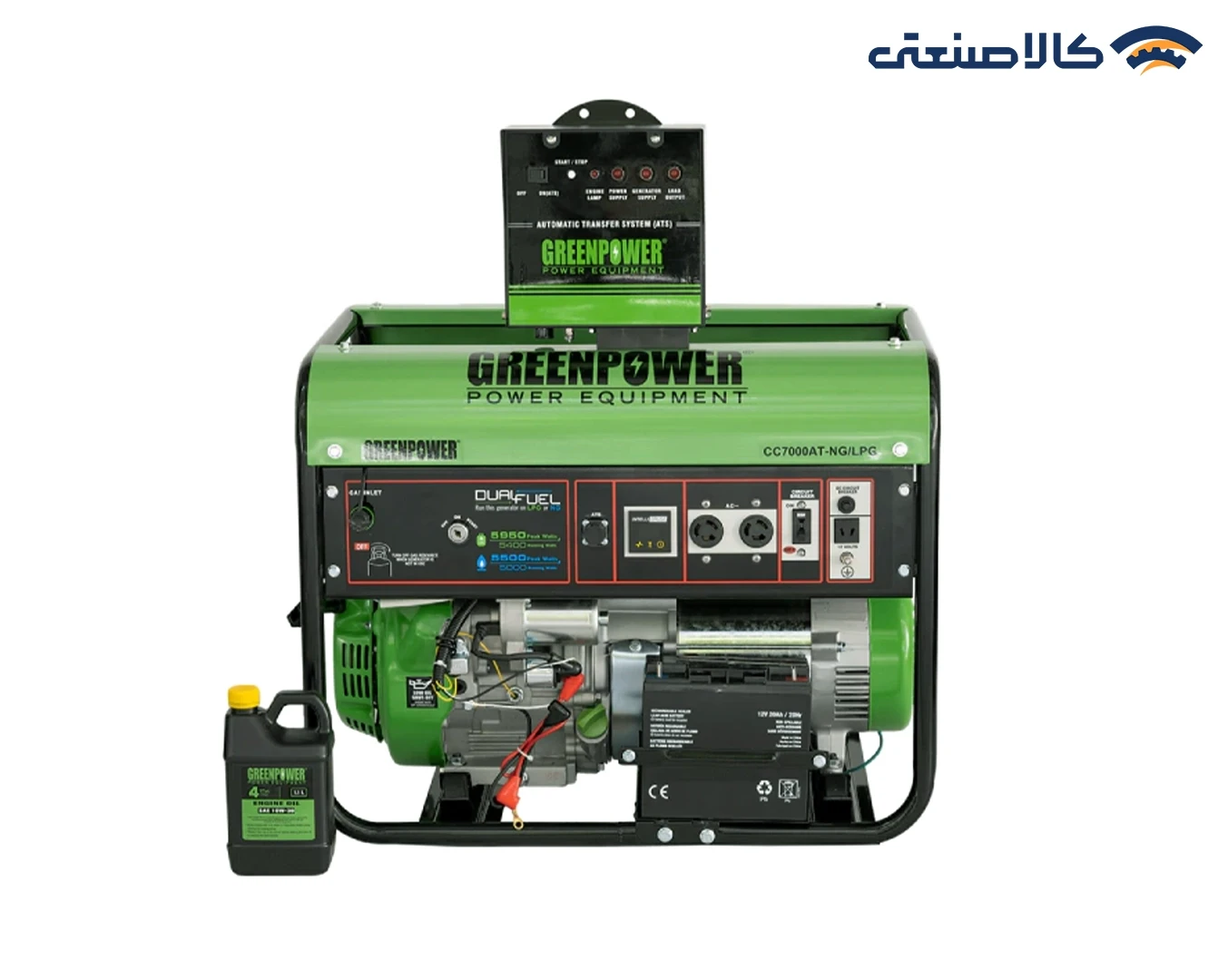 موتور برق گازسوز استارتی تک فاز 5.5 کیلووات گرین پاور CC7000AT-NG/LPG اتوماتیک