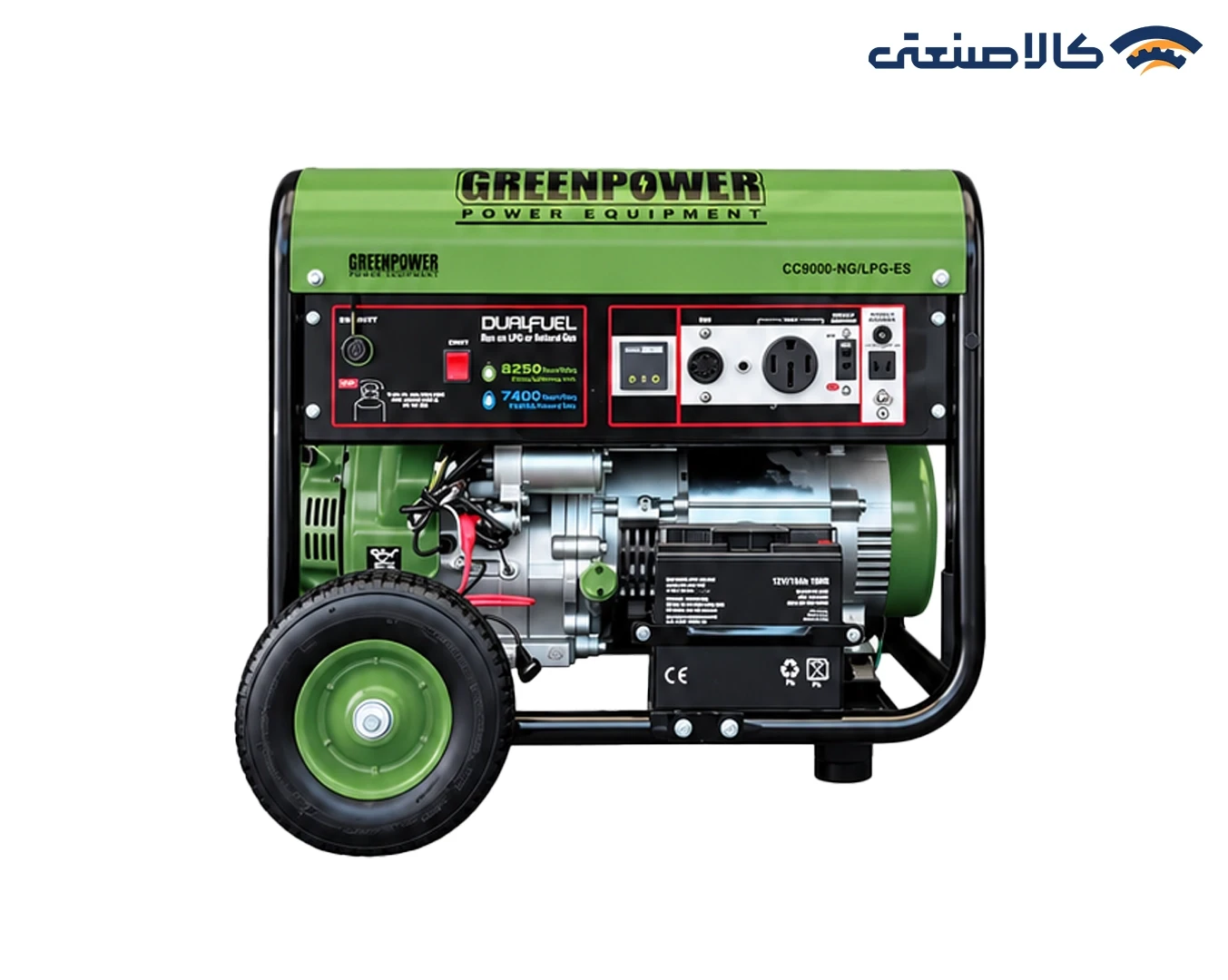 موتور برق گازسوز استارتی تک فاز 7.5 کیلووات گرین پاور CC9000-NG/LPG-ES