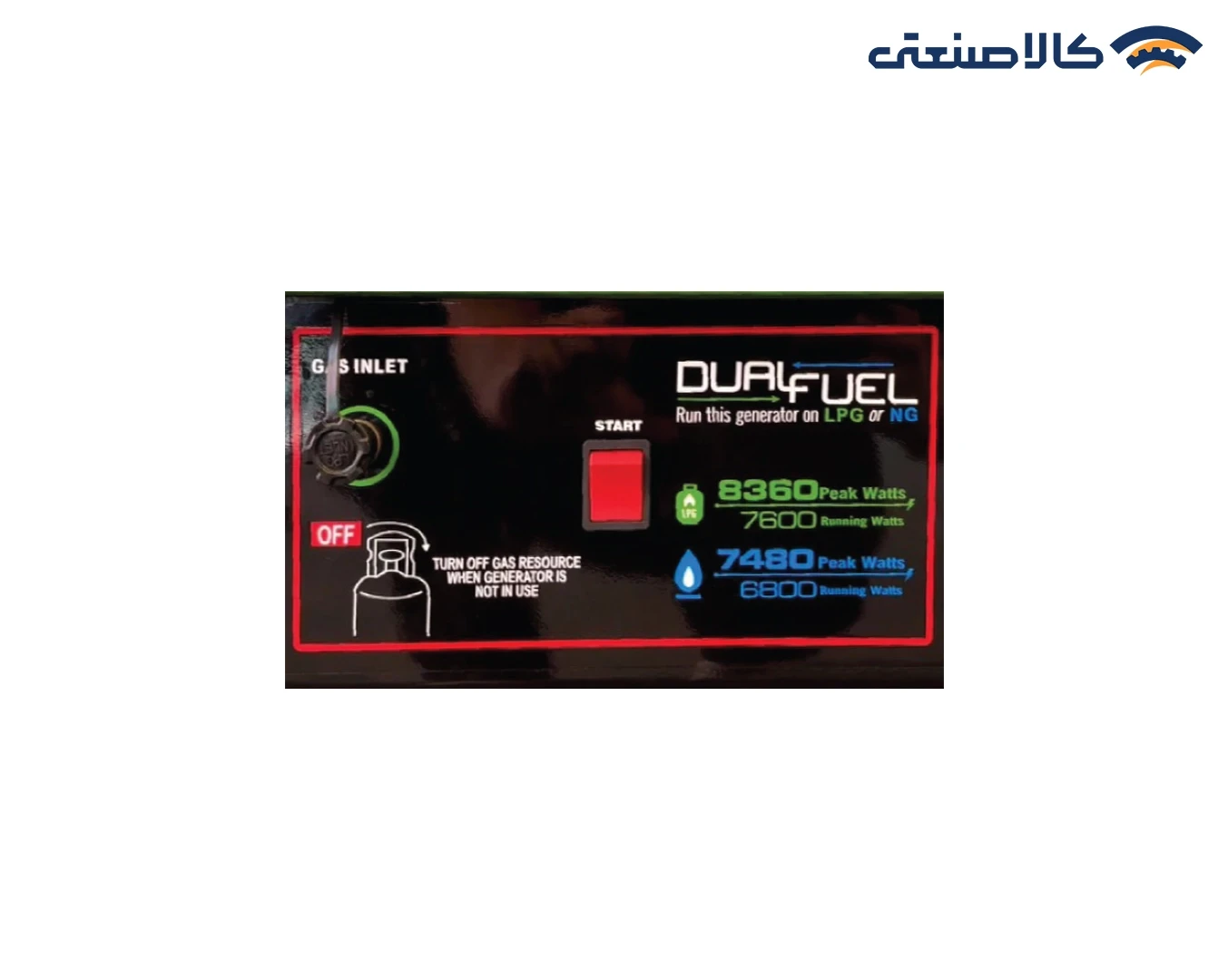 موتور برق گازسوز استارتی تک فاز 7.5 کیلووات گرین پاور CC9000-NG/LPG-ES