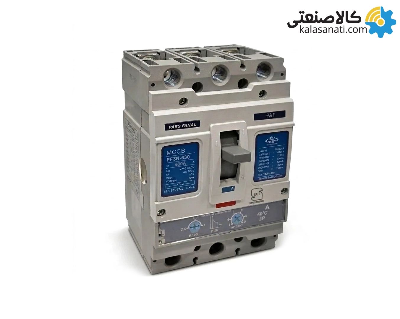 کلید اتوماتیک پارس فانال 630 آمپر قابل تنظیم حرارتی - مغناطیسی PF3N-630