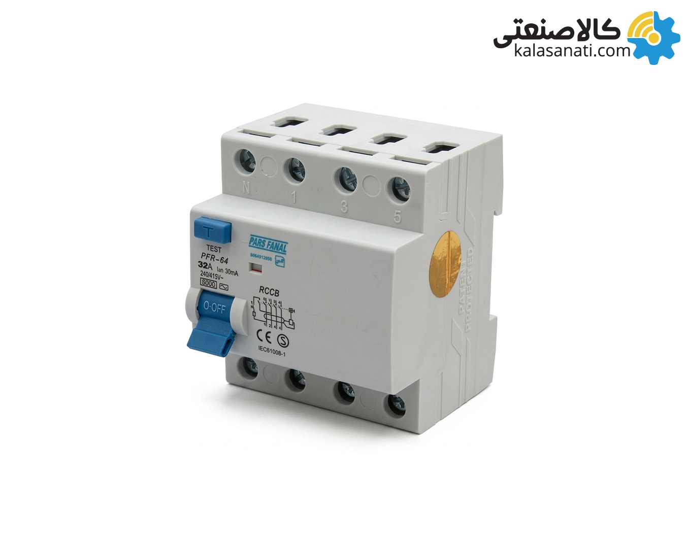 کلید محافظ جان (RCCB) پارس فانال سه فاز 32 آمپر سری PFR - 64