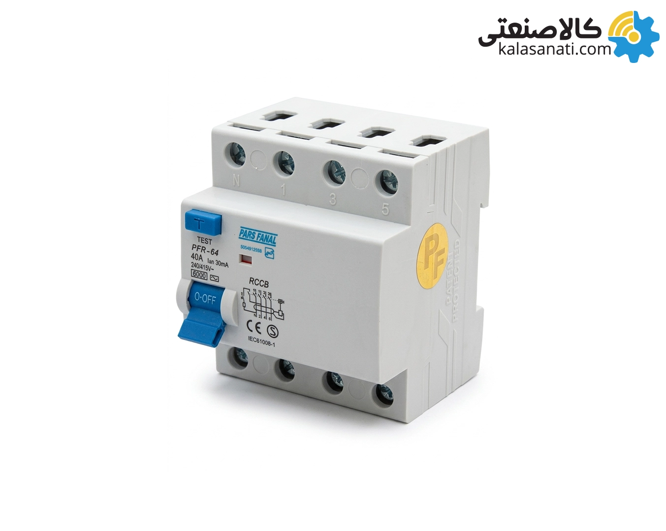 کلید محافظ جان (RCCB) پارس فانال سه فاز 40 آمپر سری PFR - 64