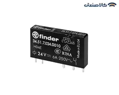 رله finder (فیندر) 6 آمپر 5 پایه (تک کنتاکت) با بوبین 24VDC سری 3451.7.024