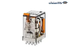 رله شیشه ای finder (فیندر) 7 آمپر 14 پایه (چهار کنتاکت) با بوبین 110VAC سری 5534.8.110