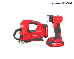کیت کمپرسور فندکی و چراغ قوه شارژی 20 ولت توسن مدل 9799K