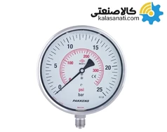 گیج فشار خلاء روغنی پکنز رزوه استیل سری MH160