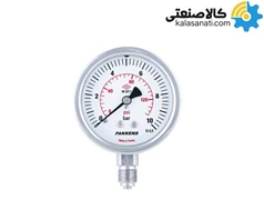 گیج فشار روغنی پکنز صفحه 63mm رزوه استیل 304 سری MG