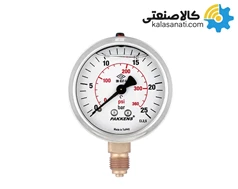 گیج فشار روغنی پکنز صفحه 63mm رزوه برنجی سری MG