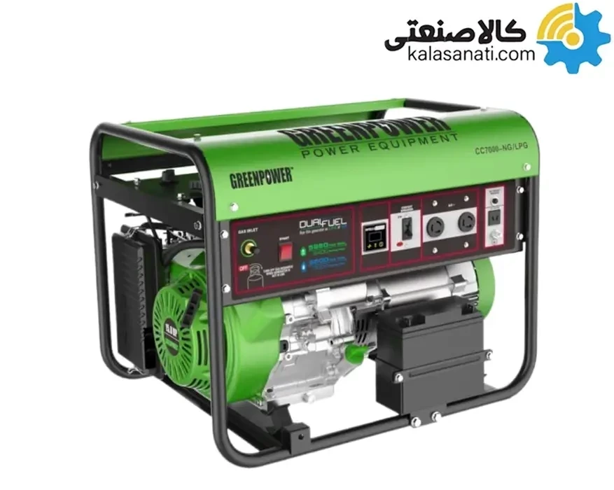 موتور برق گازسوز استارتی تکفاز 5 کیلووات گرین پاور CC7000ATS NG/LPG