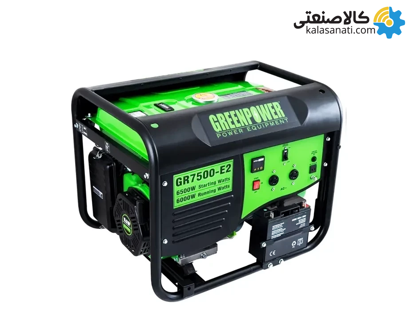 موتور برق بنزینی تک فاز استارتی 6 کیلووات گرین پاور مدل GR7500-E2