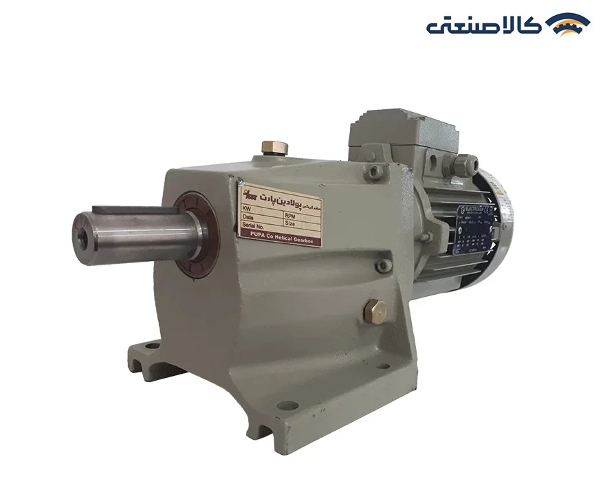 الکتروگیربکس شافت مستقیم پولادین پارت 7.5 اسب 5.5 کیلووات شافت 60 پایه دار